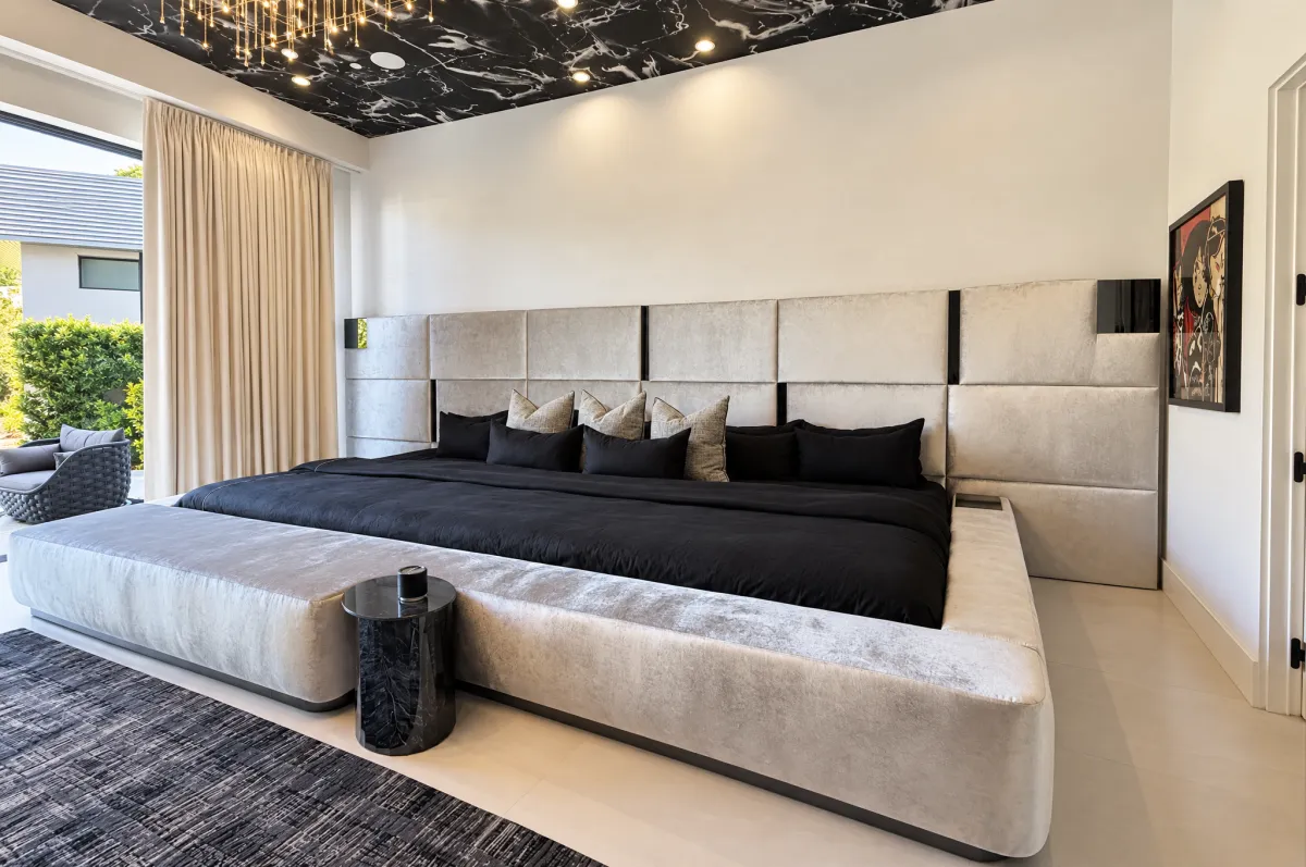 Chris Brown's professionally photographed custom bed